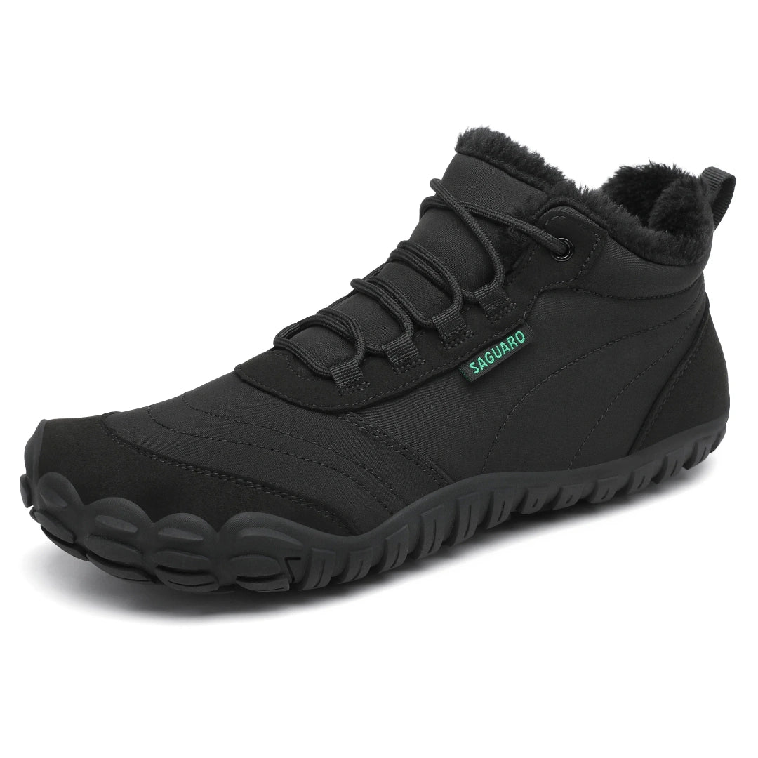 Botas barefoot de invierno Saguaro Will II negras con forro térmico y suela flexible.