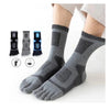 Calcetines grises de dedos para botas barefoot y circulación.
