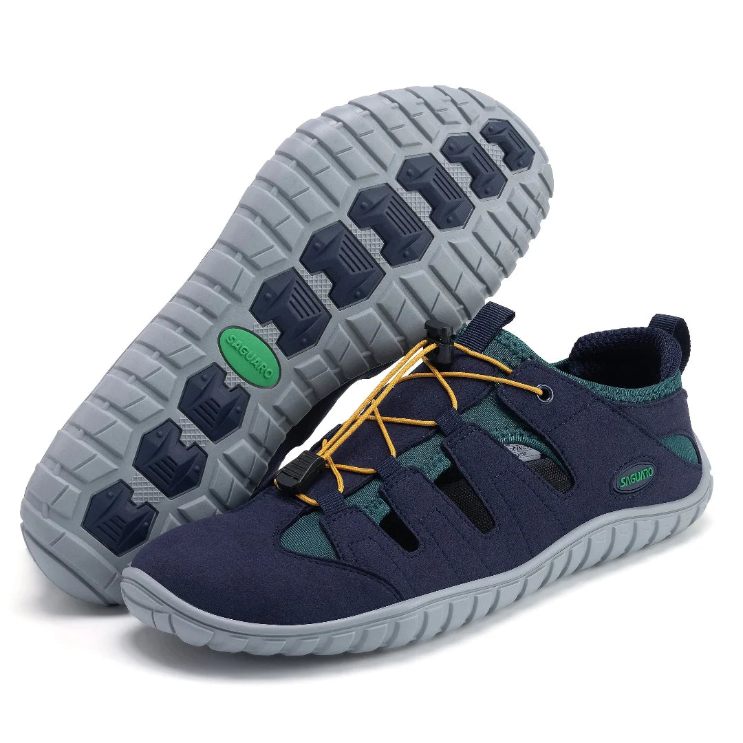 Calzado ergonómico para vacaciones Saguaro Breeze I, zapatilla ligera y compacta ideal para viajes y actividades acuáticas.