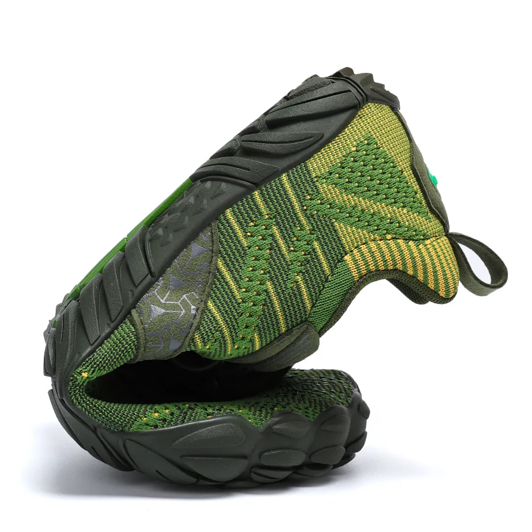 Flexibilidad de la zapatilla barefoot verde