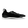 Zapatilla Sowilo Kenaz negra vista lateral interna con material flexible barefoot.