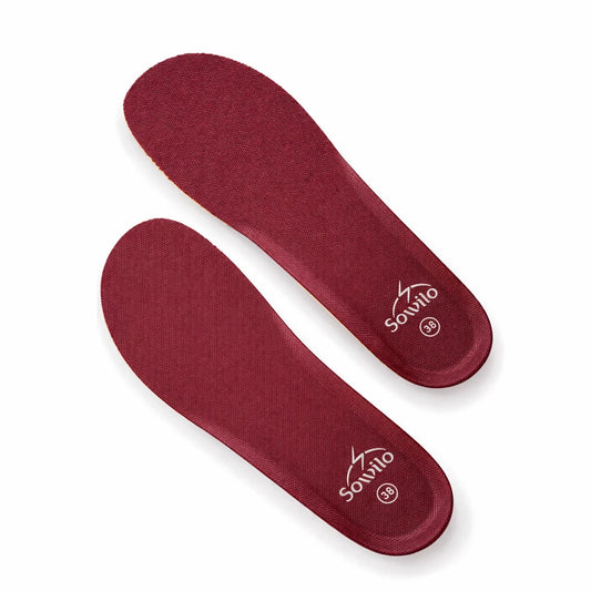 Plantillas ergonómicas SOWILO en forma de par, destacando la horma ancha que permite la expansión natural de los dedos.