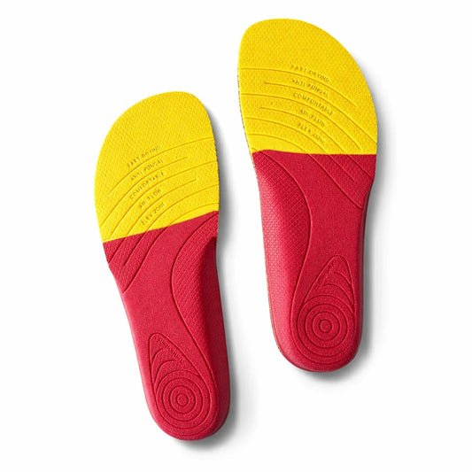 Dúo de plantillas SOWILO de vista superior, diseñadas para mejorar la salud podológica y el confort diario en Chile.