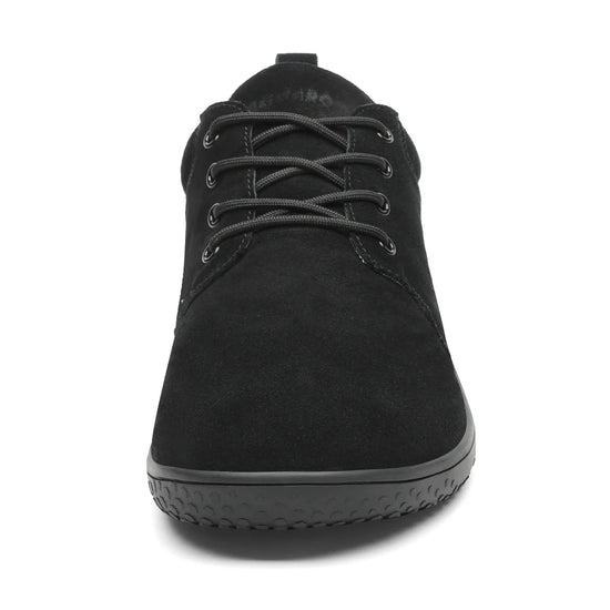 Dream I negro vista frontal mostrando puntera ancha ergonómica barefoot.