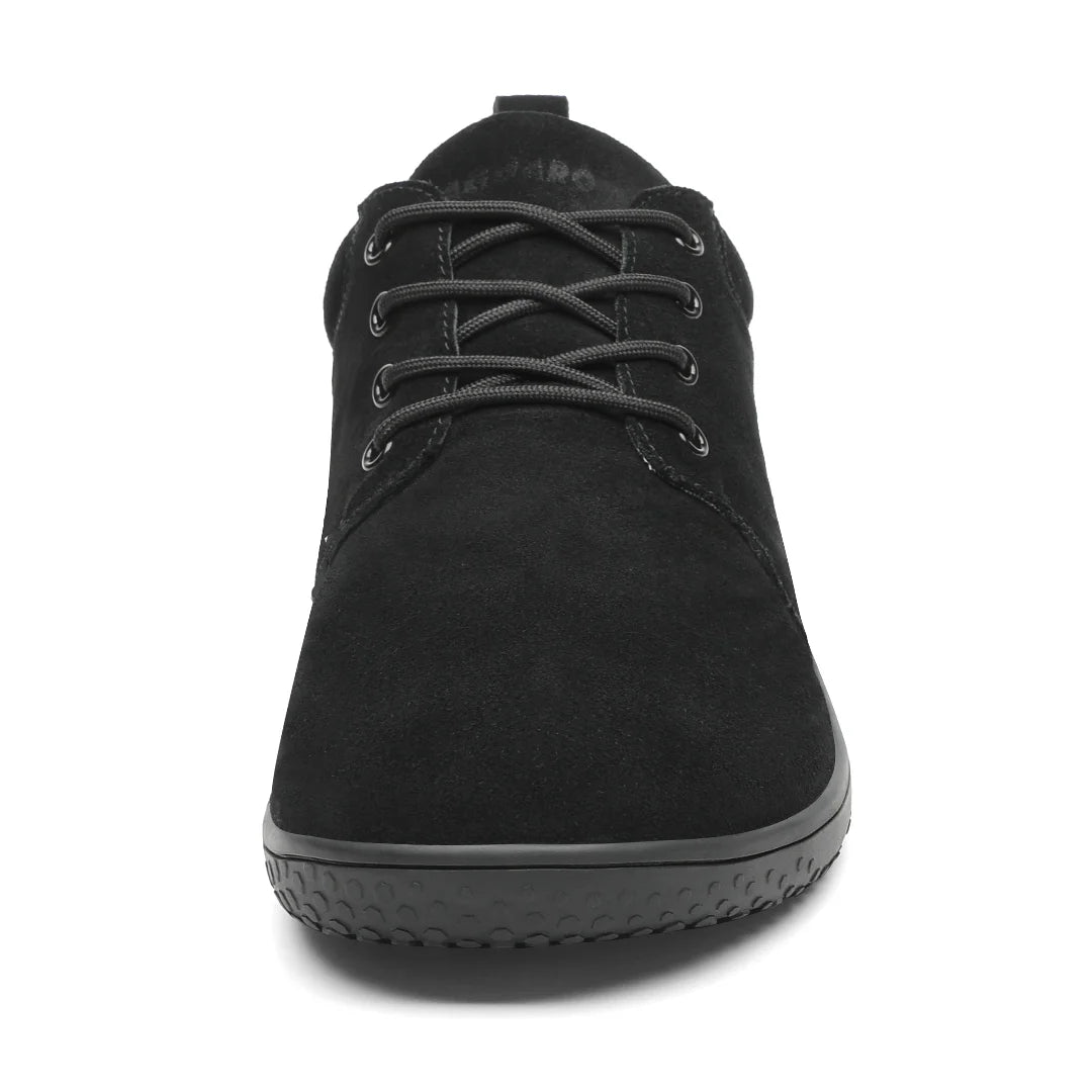 Dream I negro vista frontal mostrando puntera ancha ergonómica barefoot.