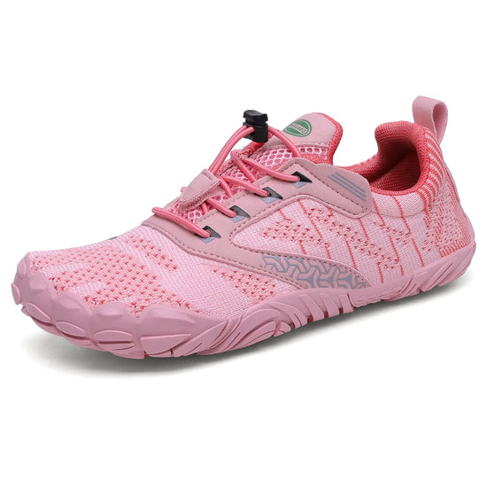 Zapatillas barefoot Saguaro Kids Free I rosadas para niñas, suela flexible y ancha.