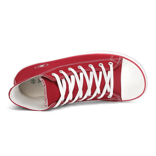 Vista superior de zapatilla barefoot mujer Saguaro Roam I resaltando puntera ancha.