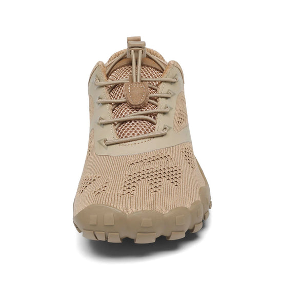 Zapatilla barefoot Saguaro Smart I café vista frontal.