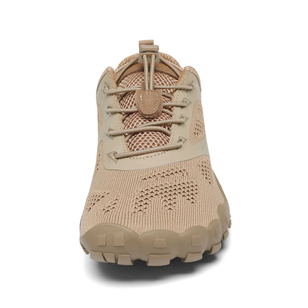 Zapatilla barefoot Saguaro Smart I café vista frontal.