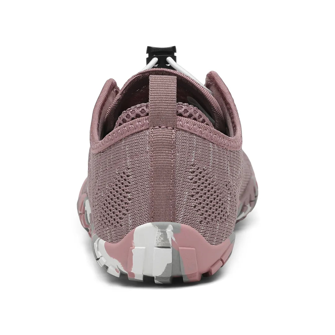 Zapatilla Smart II rosa coral vista trasera mostrando talón estable reforzado.