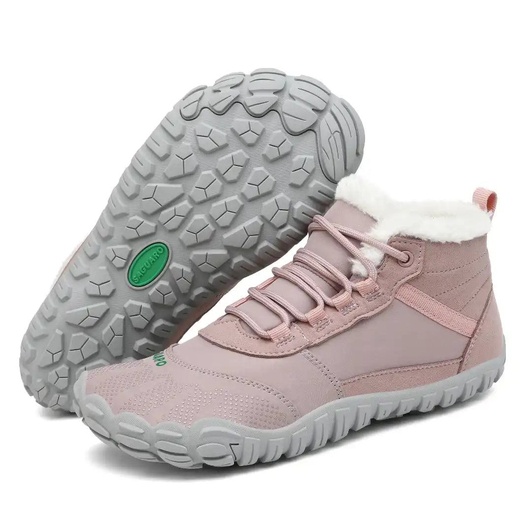 Suela de Will I rosa con agarre invernal y patrón adherente.