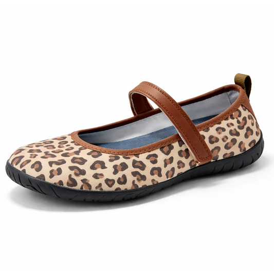 Sandalias barefoot mujer tipo ballerinas con estampado animal print y ajuste elástico.