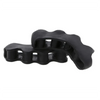 Accesorio de silicona negra para alinear dedos, ideal para rehabilitación.