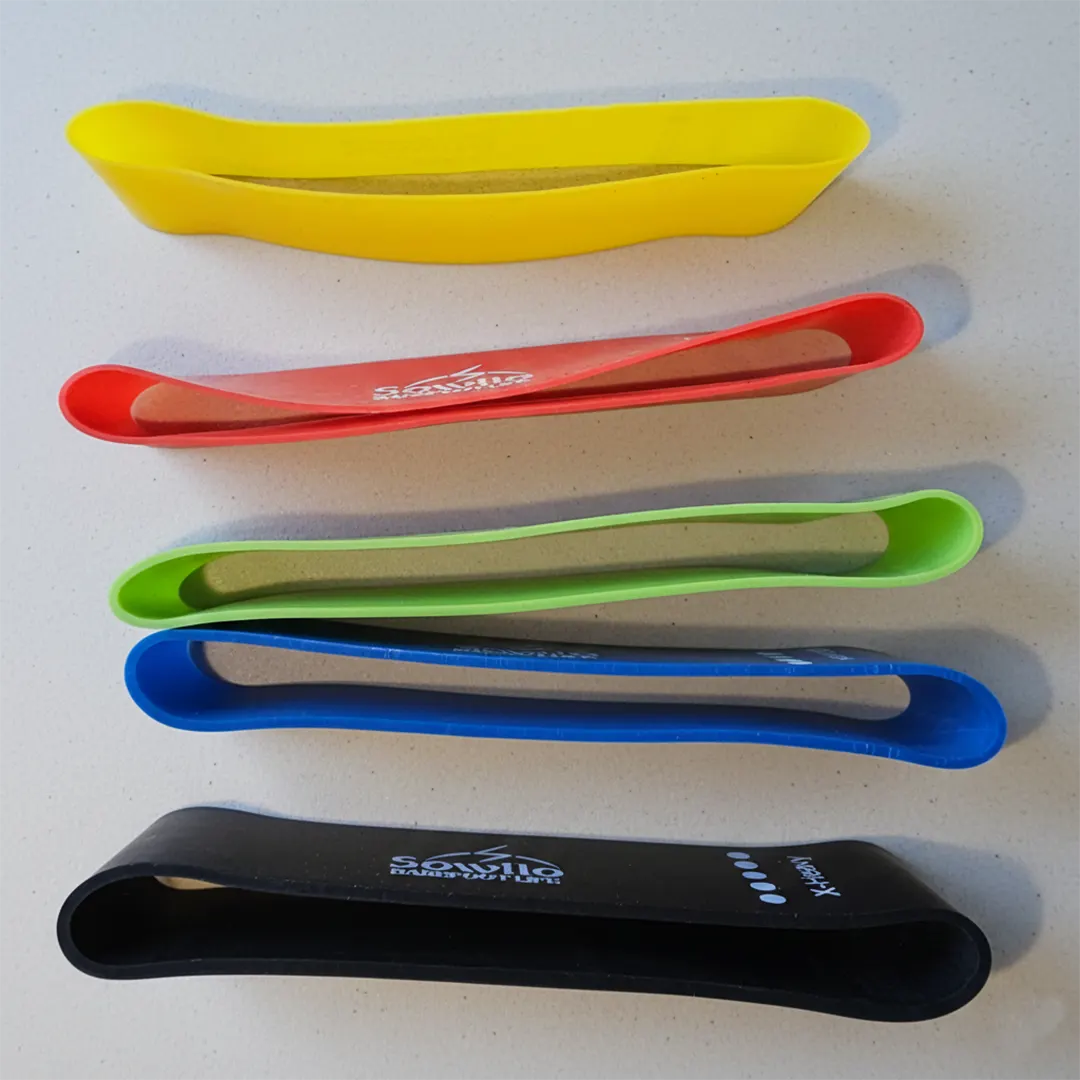 Set de 5 bandas elásticas de resistencia Sowilo para fortalecer pies en transición