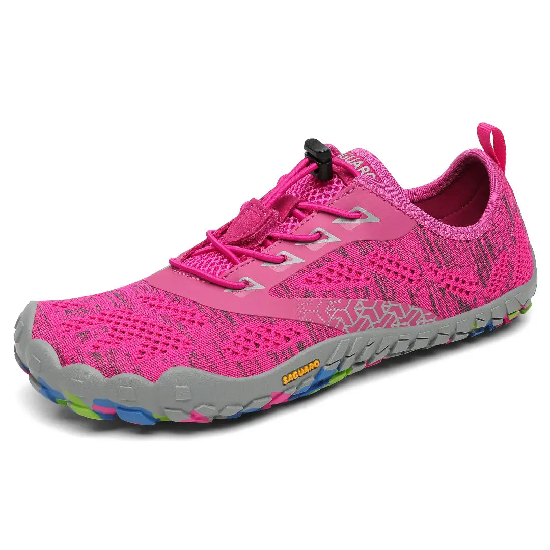 Zapatillas Saguaro Smart I rosas vista lateral mostrando diseño barefoot minimalista.