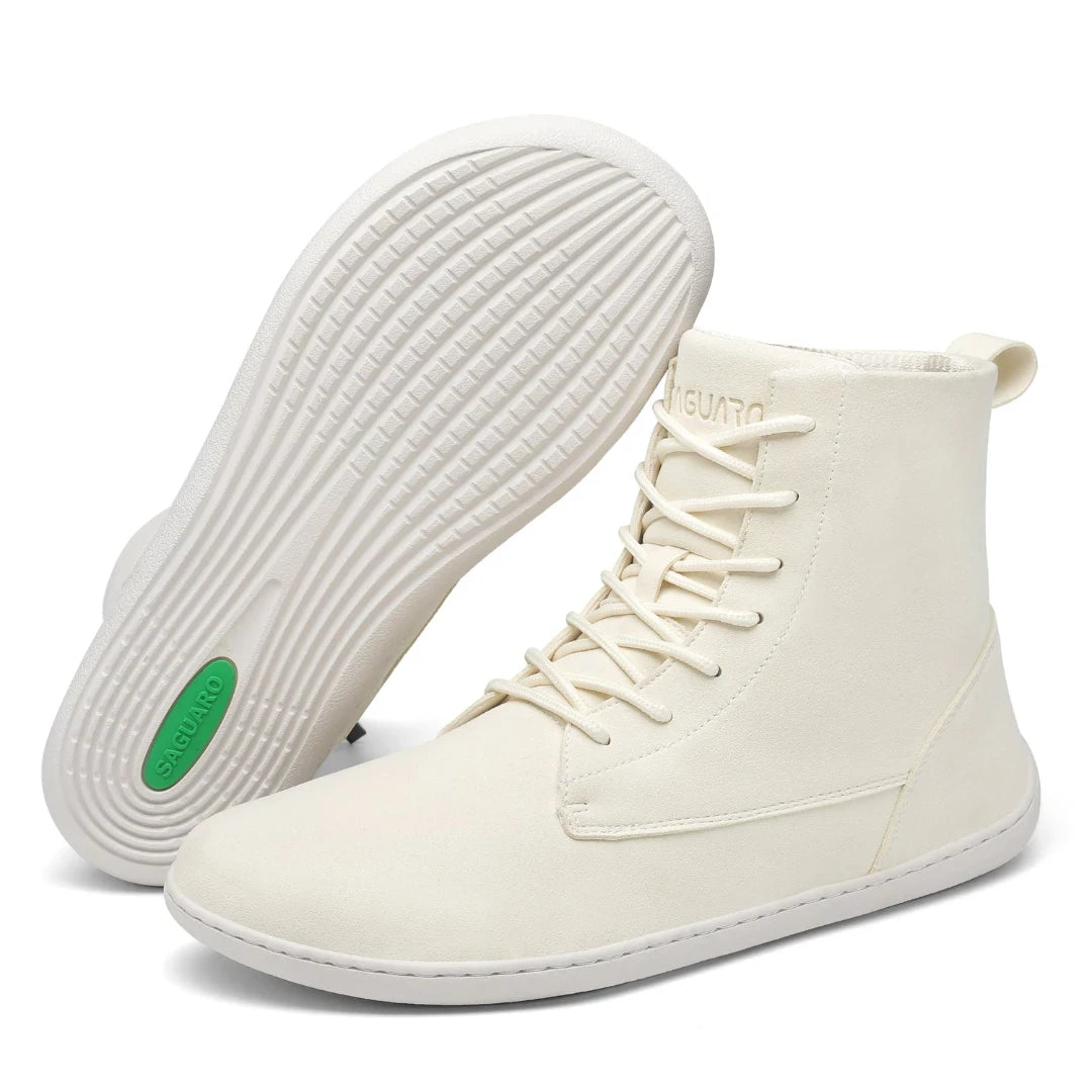 Suela plana de caucho blanca con patrón antideslizante para botas de invierno Saguaro.