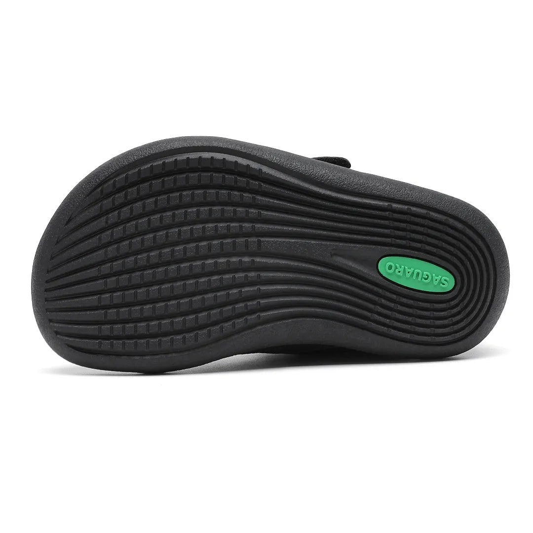 Suela negra zero drop plana de zapatilla Saguaro para niños.