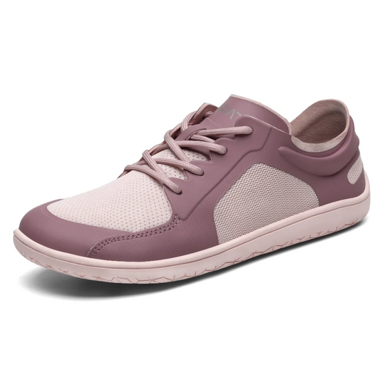 Zapatilla minimalista Saguaro Wish II rosa, puntera ancha y zero drop.