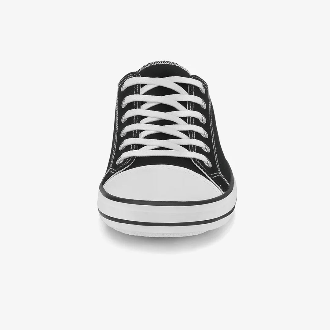 Zapatillas anchas de lona con puntera reforzada y horma anatómica para adultos.