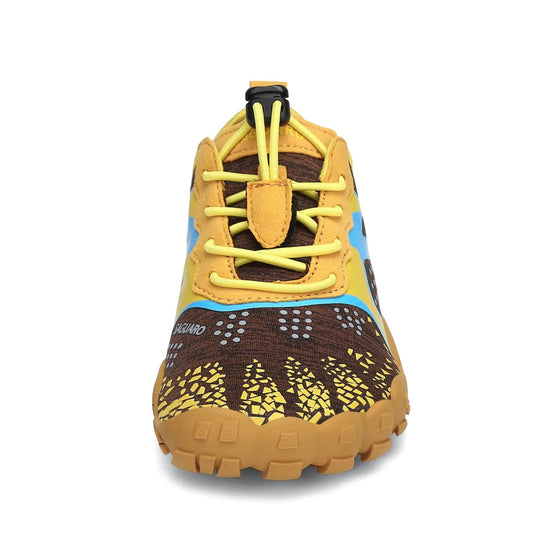 Zapatillas barefoot Saguaro Kids Fast I amarillas vista frontal