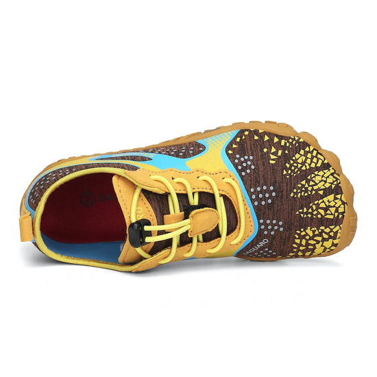 Zapatillas barefoot Saguaro Kids Fast I amarillas vista superior