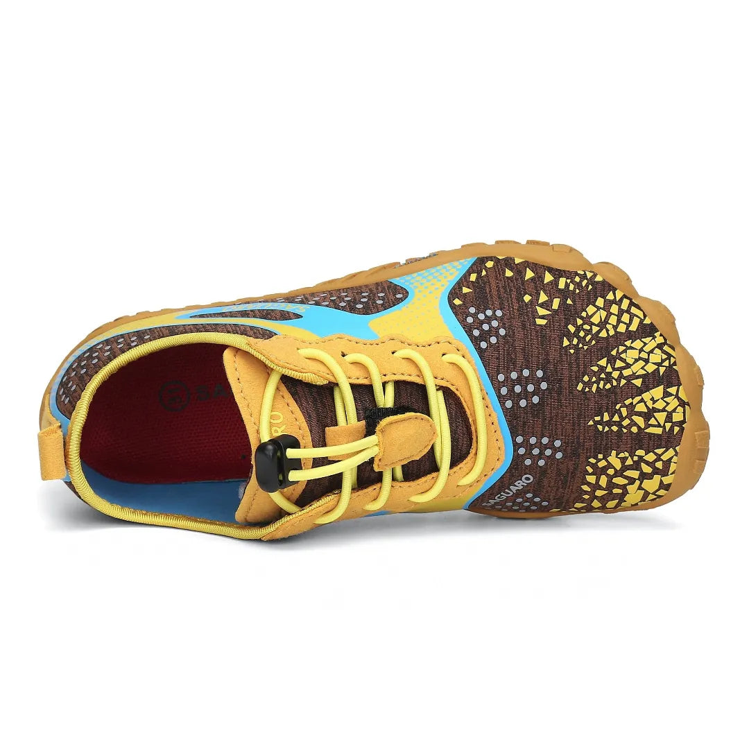 Zapatillas barefoot Saguaro Kids Fast I amarillas vista superior