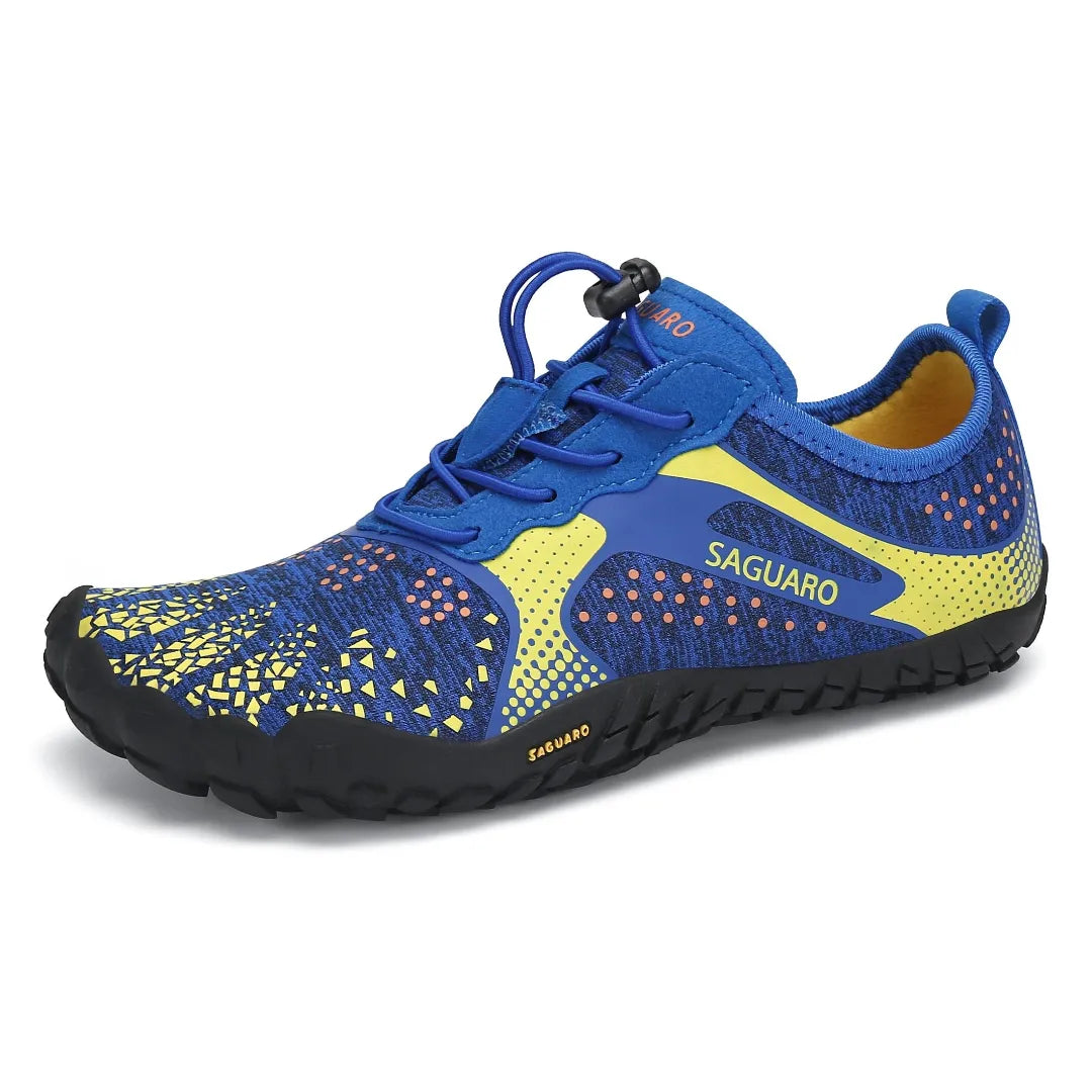 Zapatillas barefoot Saguaro Kids Fast I azul vista 3/4 infantil