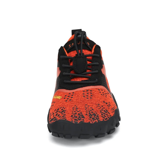 Zapatillas barefoot Saguaro Kids Fast I naranjas vista frontal