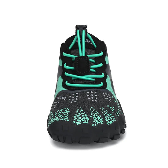 Zapatillas barefoot Saguaro Kids Fast I verde vista frontal