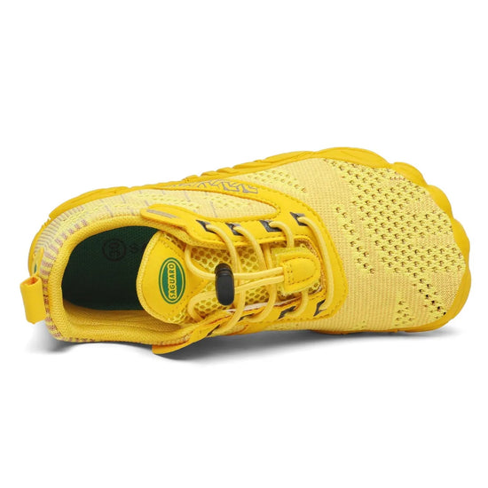 Zapatillas barefoot Kids Free I amarillas vista superior