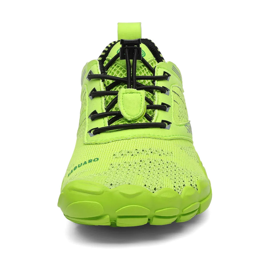 Zapatillas barefoot Kids Free I verde flúor vista frontal