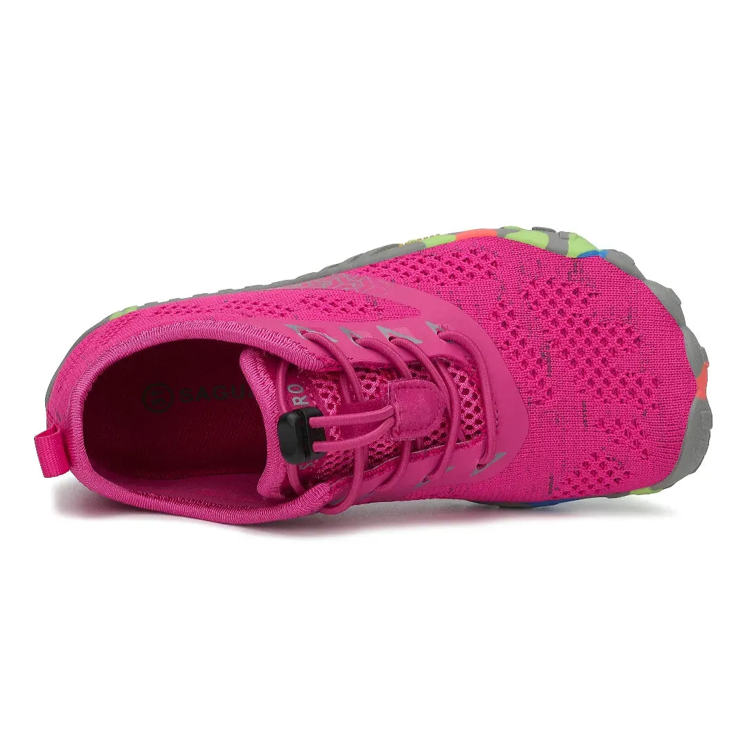 Zapatillas barefoot Saguaro Kids Smart I rosadas vista superior