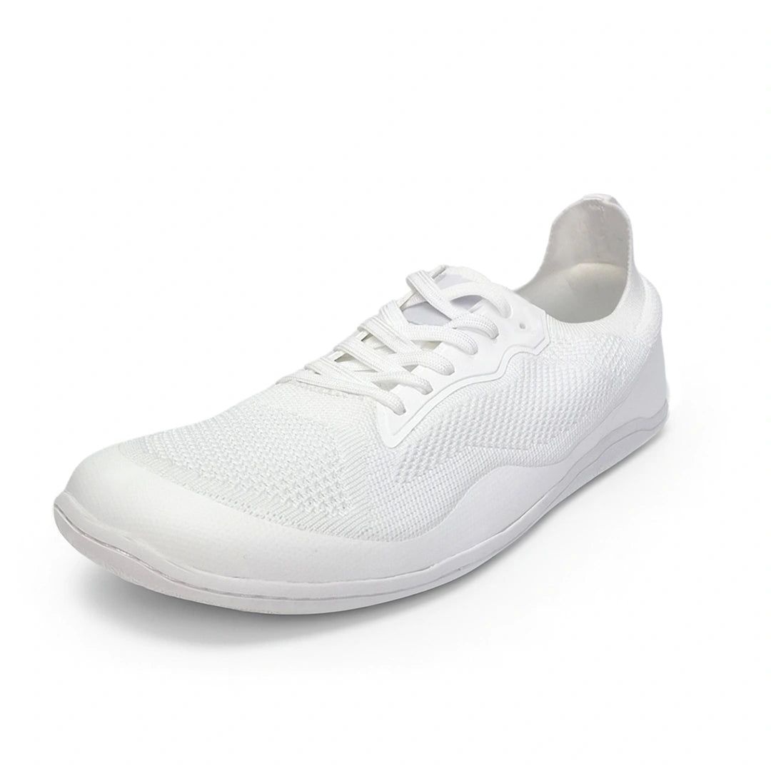 Zapatillas barefoot blancas Sowilo Kenaz tejido knit para gym.