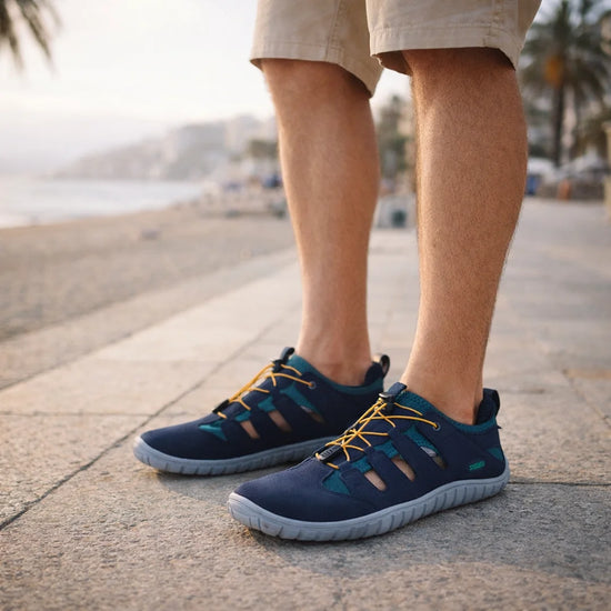 Zapatillas de agua barefoot Saguaro Breeze I azul, calzado anfibio de secado rápido para playa y piscina en Chile.