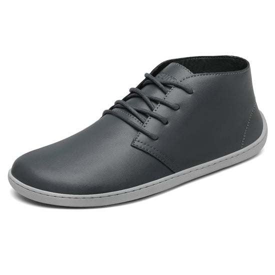Zapato barefoot hombre en color gris, calzado minimalista ideal para oficina y universidad.
