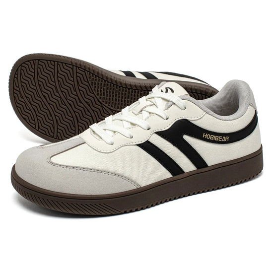 Vista de zapato minimalista de transición resaltando el amplio espacio para los dedos.