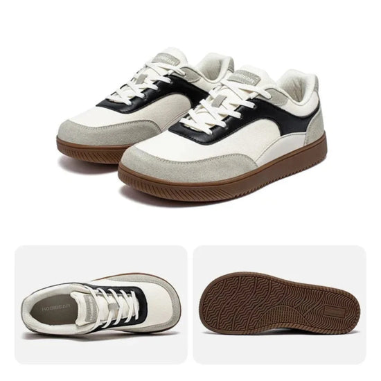 Par de zapato minimalista con suela de caucho café flexible y antideslizante para ciudad.