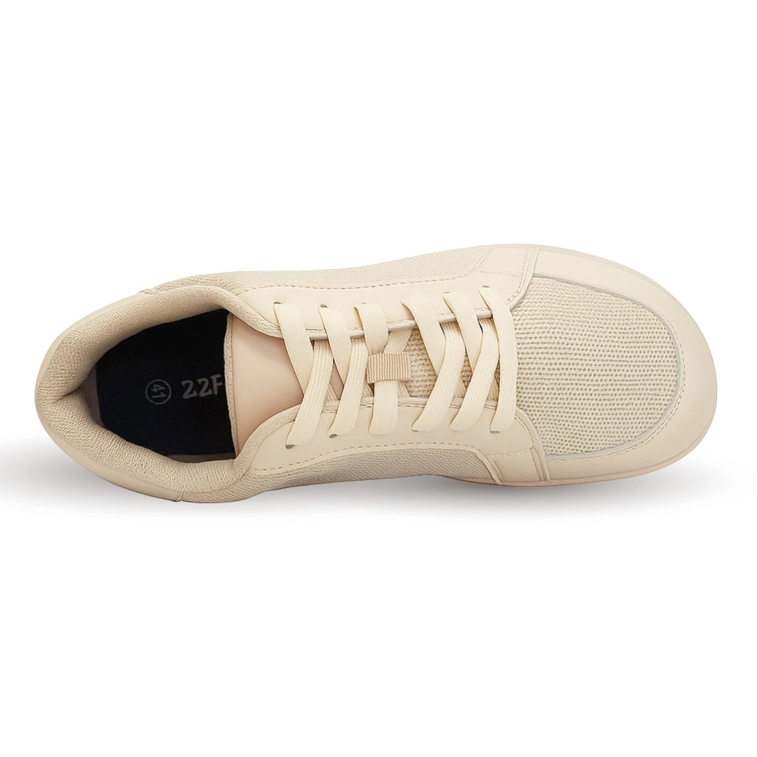 Zapatilla ZZfaber Bamba I beige vista desde arriba.