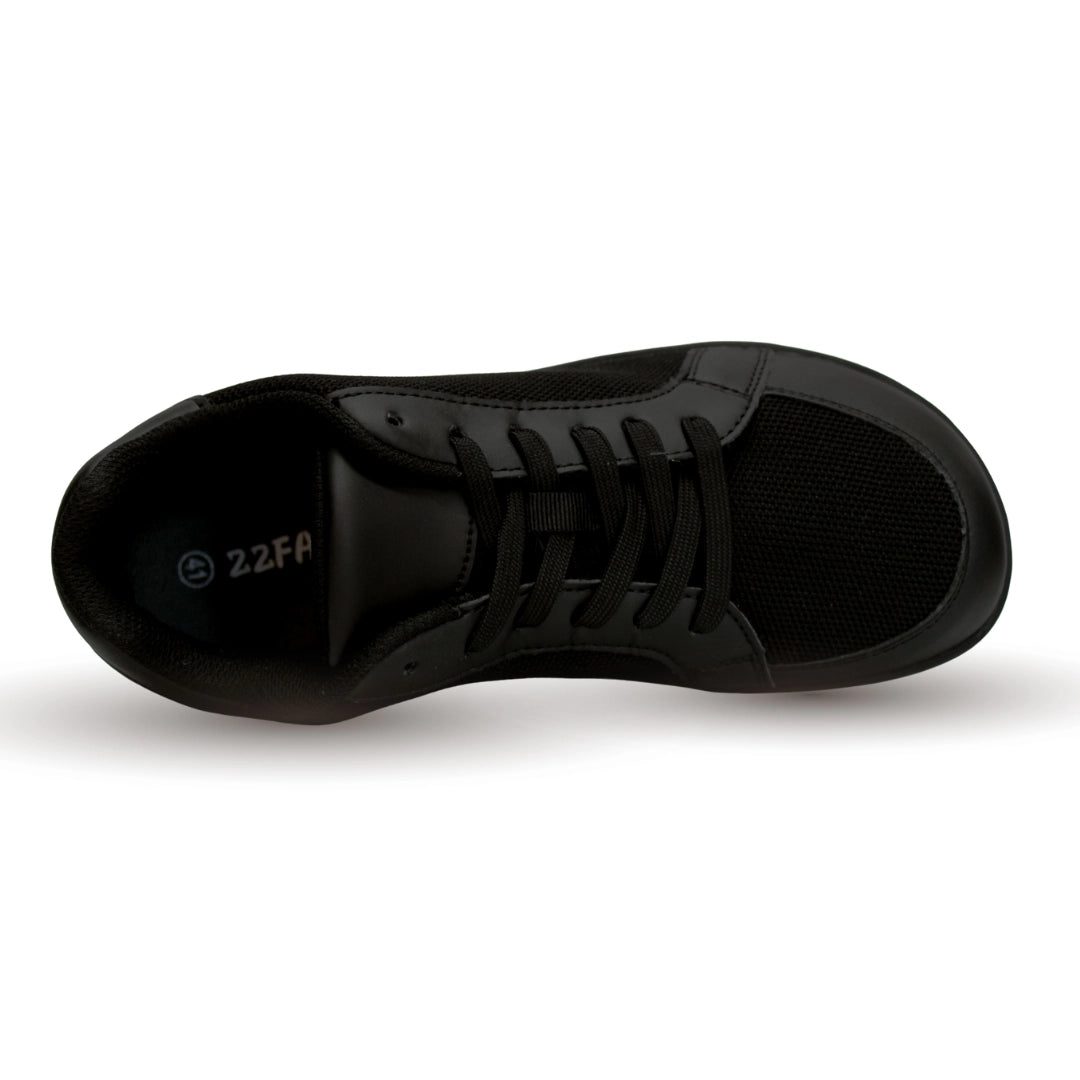 Zapatilla ZZfaber Bamba I negra vista desde arriba.