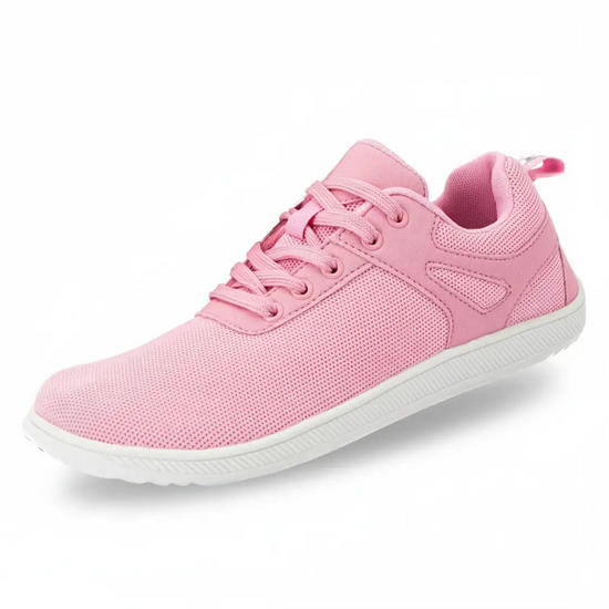 Zapatilla barefoot ZZfaber Comfy I rosa vista diagonal.