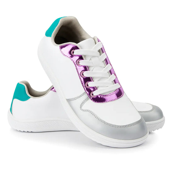 Zapatilla ZZfaber Easy I glitter vista diagonal desde otro ángulo.