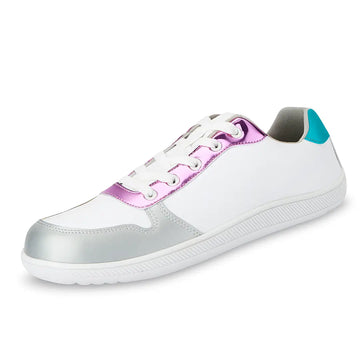 Zapatilla barefoot ZZfaber Easy I glitter gris vista diagonal