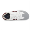 Zapatilla barefoot ZZfaber Niza I blanco con vinotinto vista desde arriba.